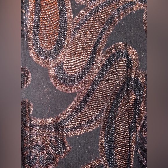 Elegant Black and Copper Paisley Dress - Picture 3 of 5